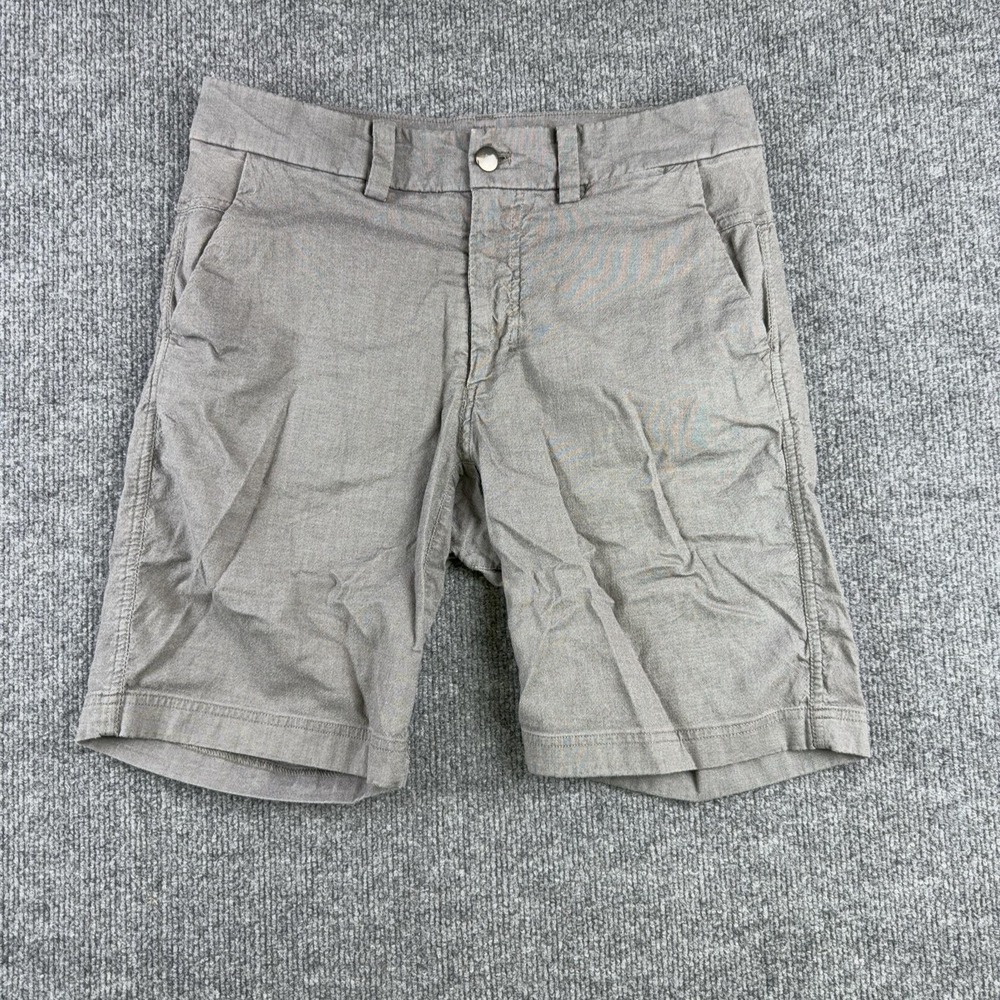 Lululemon Shorts Mens 30 Gray Chino 9 Inseam Flat Front Casual Travel Pockets